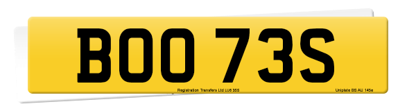 Registration number BOO 73S